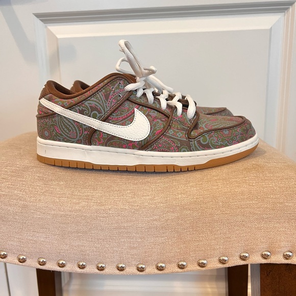 Nike SB Dunk Low Paisley Sneakers with White and Brown Accents DH7534-200